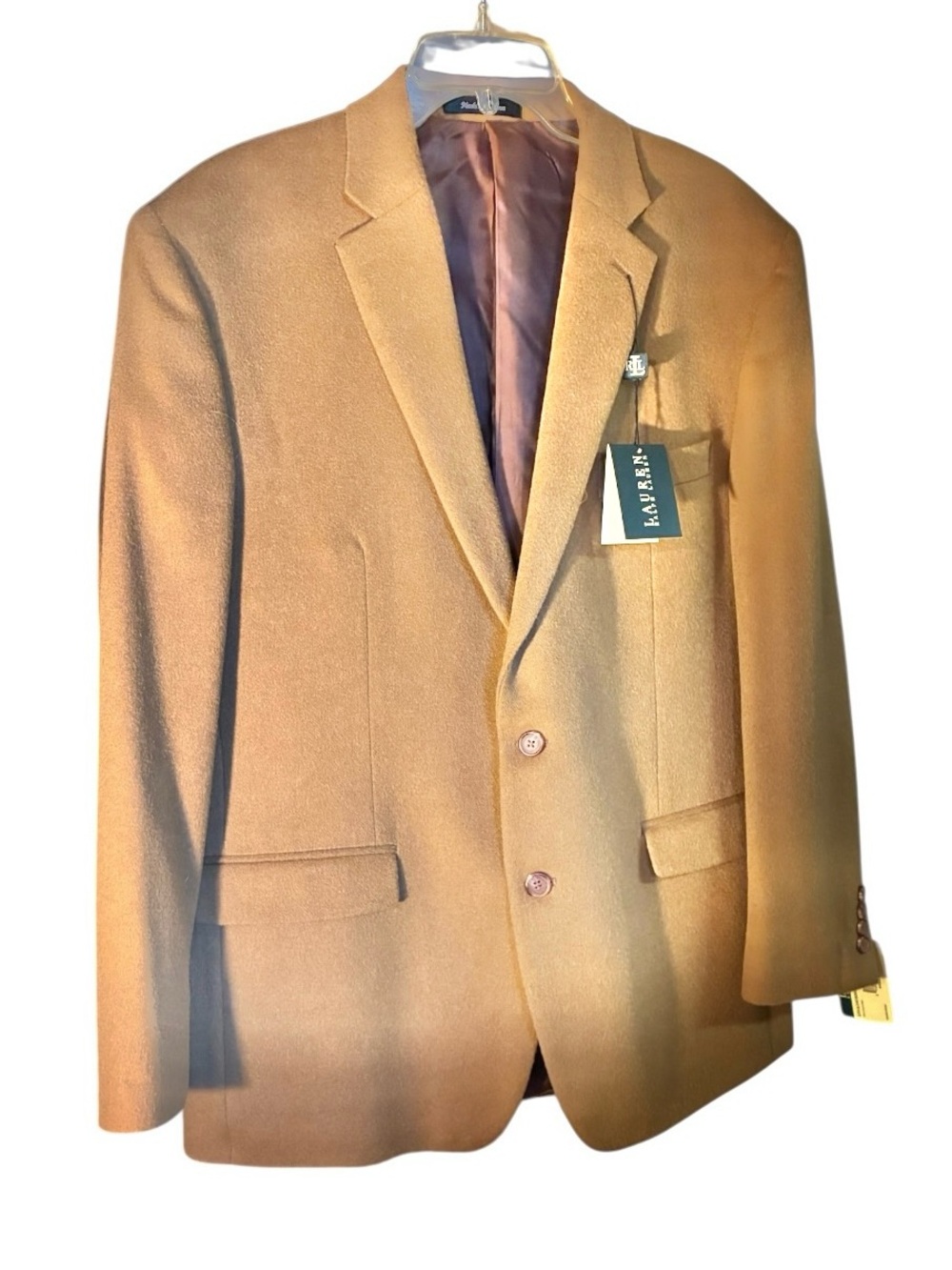 Lauren Ralph Lauren Tan 100% Camel Hair Sport Coat 44R Classic Preppy Versatile